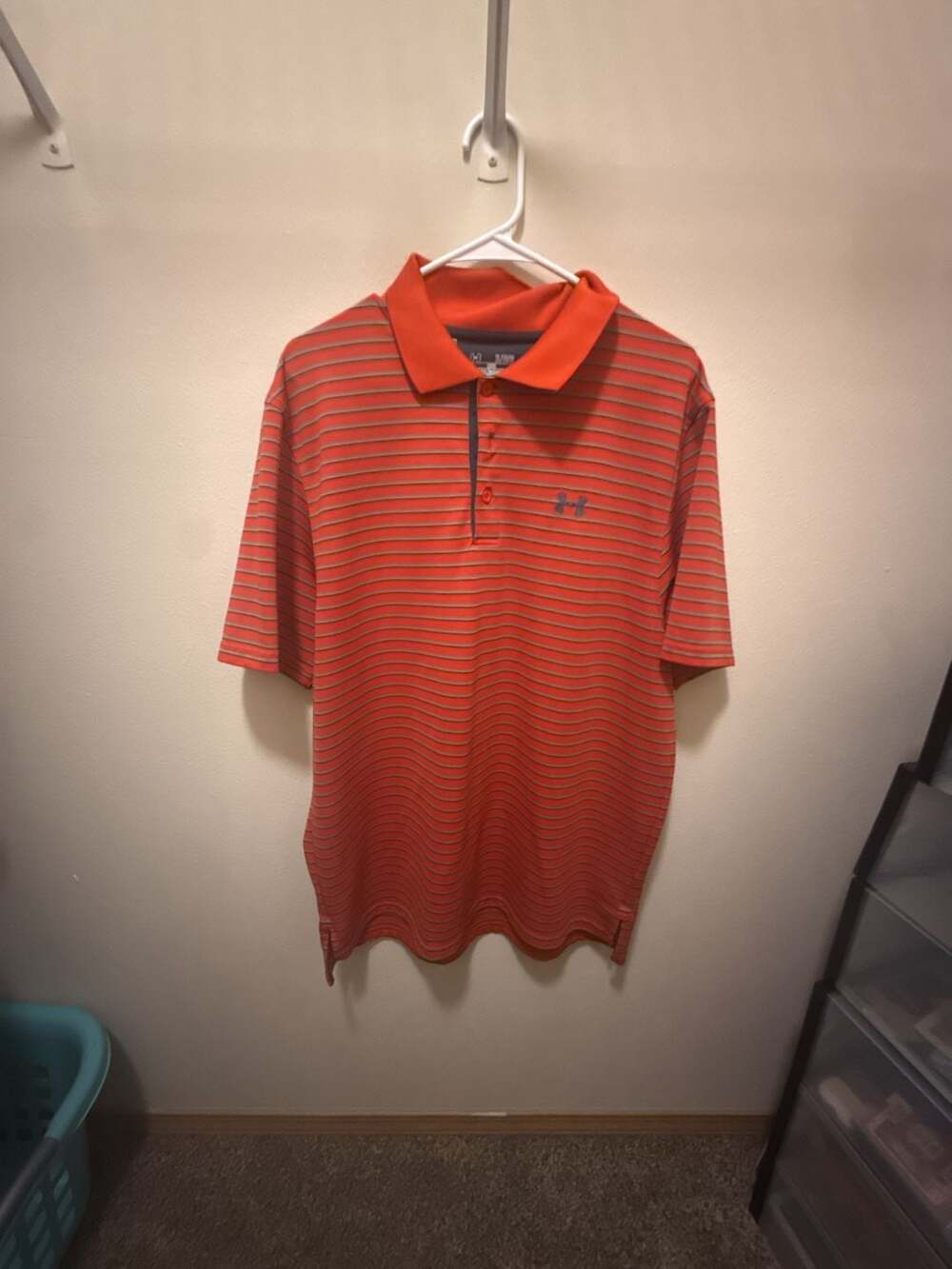 Under Armour Heat Gear Multicolor Loose Short Sleeve Stretch Polo Size L